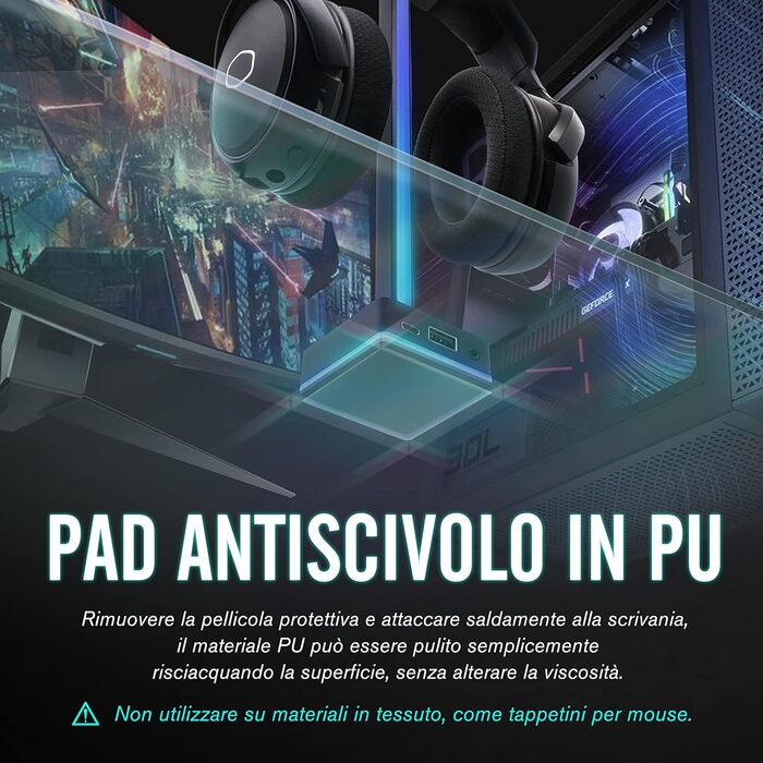 Світлодіодна світло-смуга EZDIY-FAB для навушників з кріпленням, RGB-підсвічування, 50 режимів, аксесуар для геймерського ПК, чорний