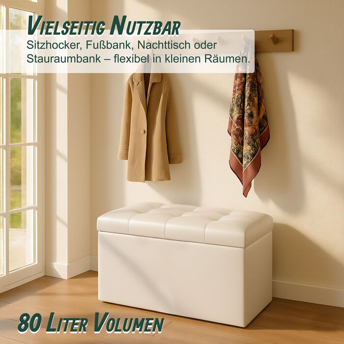 Relaxdays Складана лавка з штучної шкіри