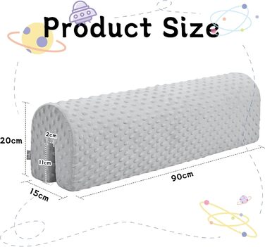 Захист для ліжечка HAVARGO для дітей (90 см, сірий) - бортик, захист рами ліжка, знімний чохол