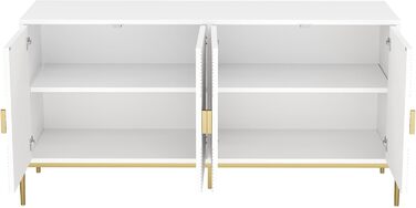 Двостулковий комод з ящиками з дерева, 140x40x76 см, для вітальні, спальні, коридору