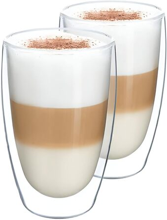 Набір келихів Hot&Cold Latte Macchiato 2x450 мл, боросилікатні склянки для кави з подвійними стінками, ізоляційні