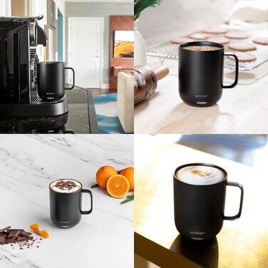 Розумний термокружка Ember Smart Mug 2, 295 мл, чорний: регулювання температури через додаток, LED дисплей, акумулятор, покращений дизайн