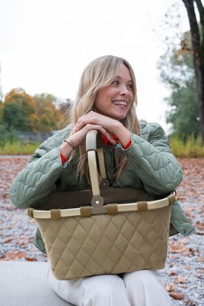 Сумка-шопер Reisenthel Carry Bag Frame Rhombus Olive – велика містка сумка з внутрішньою кишенею, водонепроникний дизайн