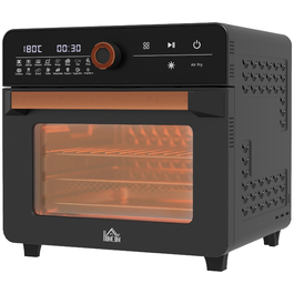 HOMCOM 3-в-1 міні-піч з конвекцією, кошик для фритюру, таймер, 40 °C-220 °C, міні-піч об'ємом 20 л з решіткою для грилю, дека для випікання, піддон для крихт | Aosom