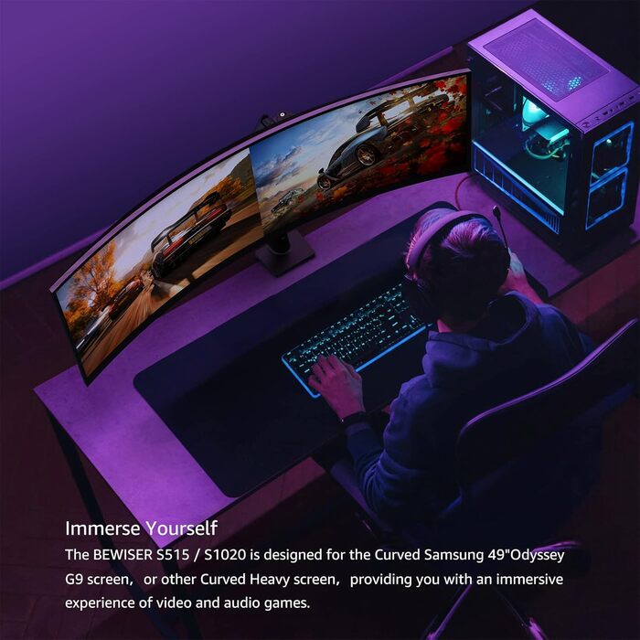 Підставка для монітора Bewiser Robuster: міцна, для широких моніторів 34-57 дюймів, до 20 кг, чорна