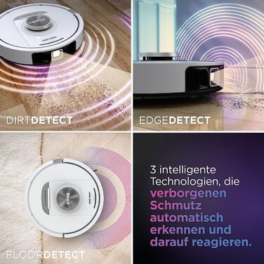 Робот-пилосос Shark PowerDetect з автопорожненням, самоочищення, до 60 днів роботи, для шерсті тварин, килимів та твердих підлог, з 3D та LiDAR навігацією, 14,5 см, білий