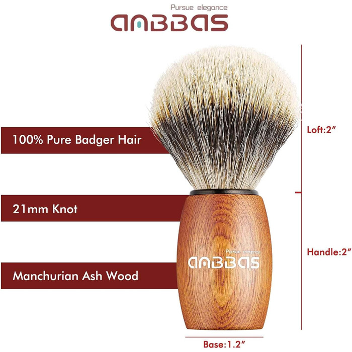 Щітка для гоління Anbbas Борсукова шерсть з чашею для гоління та тримачем