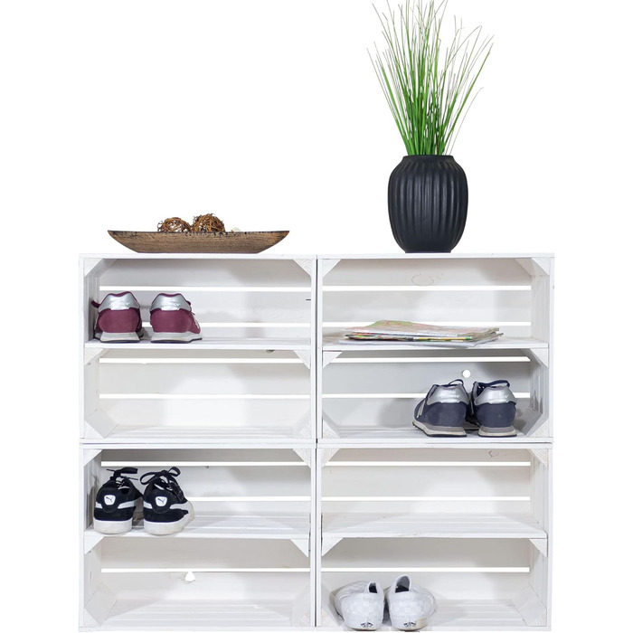 Полиця для взуття Kistenkolli 8 рівнів, для зберігання взуття, на 16 пар взуття (біла)