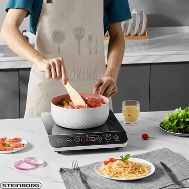 Індукційна плитка Steinborg 2000 Вт з сенсорним керуванням та захистом від перегріву | Електрична плитка для кухні