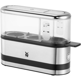 Електричний яйцеварка WMF Stelio з нержавіючої сталі, для 1-7 яєць, 380 Вт, регулювання ступеня готовності, функція підтримання тепла, мірний стаканчик з підставкою для яєць