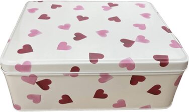 Дизайн подарункової коробки Thornback & Peel-Любовно оформлена прямокутна коробка для зберігання-жерстяна коробка з мотивом, коробка для печива, коробка-Розміри (Д х Ш х в) 19,5 х 15,4 х 7,5 см (рожеві сердечка)