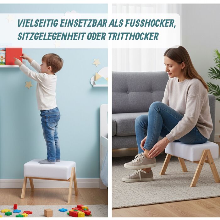 Підставка для ніг Relaxdays з бамбука та тканини