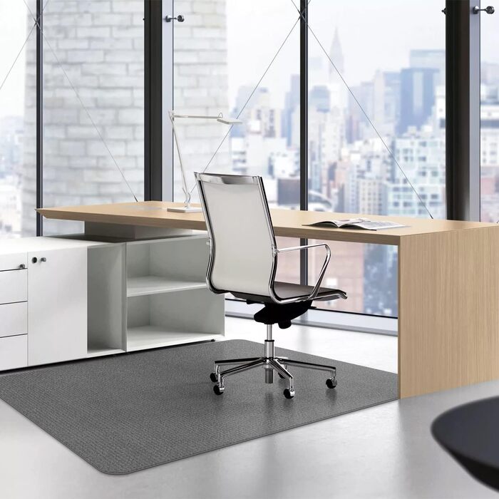Килимок під офісний стілець 140x90 см | Захист для підлоги | Килимок від подряпин | Для ламінату, паркету та твердих підлог (Темно-сірий)