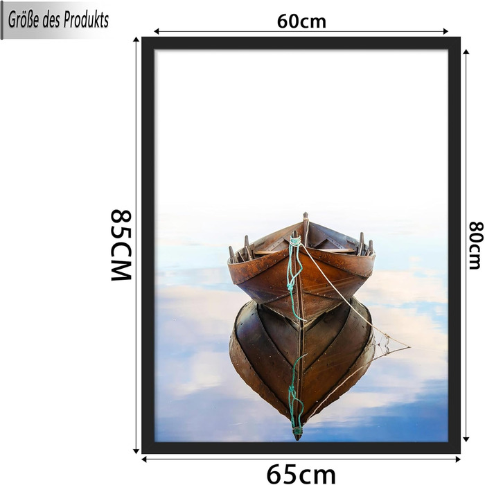 Набір фоторамок 3 шт. 70x50 см, дерев'яні рамки для фото, картин, постерів (чорні, 60x80 см)