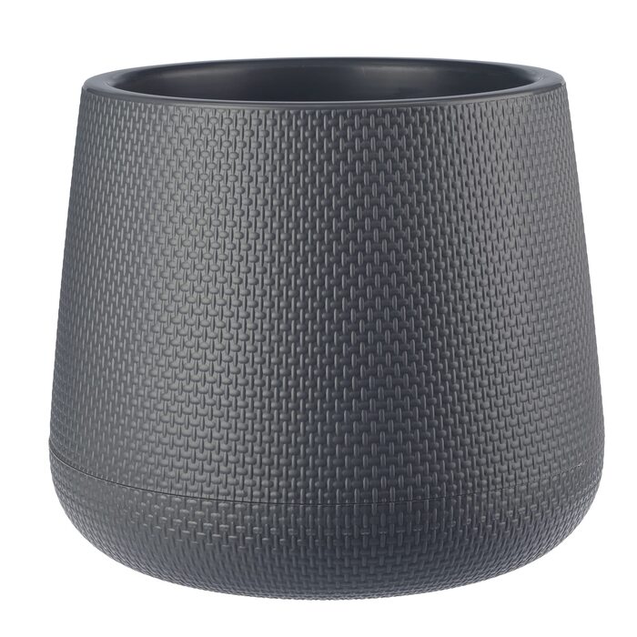 Верденія Горщик для квітів Агат Сірий, 23 см - пластиковий горщик для дому та саду
