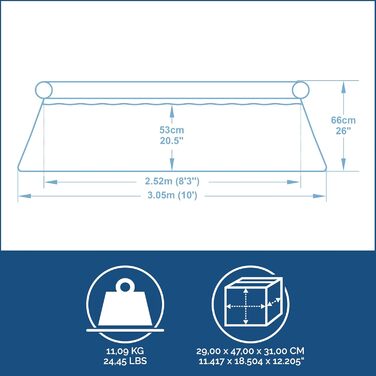 Каркасний басейн Bestway Fast Set 305x76 см, круглий, синій, без насоса