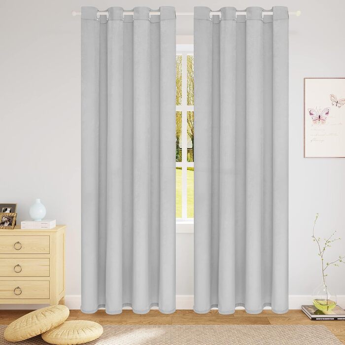 Вуалеві штори WOLTU, комплект з 2 шт. , 135х225 см, світло-сірий