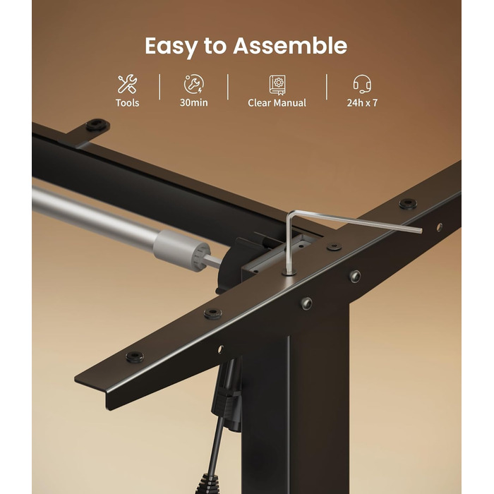 Електричний стіл MAIDeSITe з регулюванням висоти, 2 ніжки, 4 пам'яті, T1 Pro (Чорний)