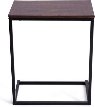 Подібний бічний стіл Стіл для ноутбука Журнальний столик Ноутбук Стіл для догляду за столом Стіл для зберігання Метал дерево 55x35x65см (коричневий)