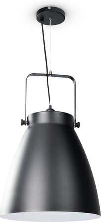 Підвісна лампа Стельовий світильник Вінтажний підвісний світильник Алюмінієва люстра Ø38 см Їдальня Кухня Обідній стіл 1,5 м Текстильний кабель E27 (чорно - білий, форма 4)