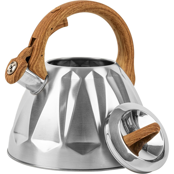 Чайник Karl Hausmann 3L з автоматичним свистком для індукційних, газових та електричних плит (нержавіюча сталь)