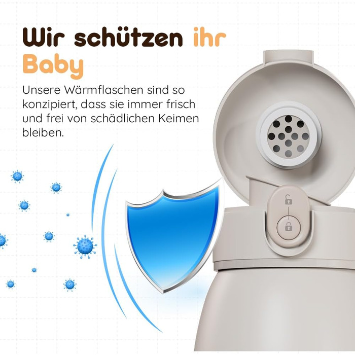 Підігрівач для дитячих пляшечок BEBELUX електричний, USB-C, 36W, Beige V1 - швидке нагрівання, підтримка температури, BPA-free, безпечний та герметичний