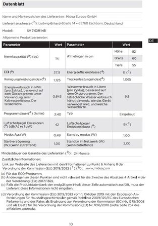Посудомийна машина Midea SV 5.14K10C, 45 см, 10 комплектів, Inox, з Wi-Fi, 8 програм, 44 дБ, автоматичне відкриття дверцят, таймер затримки 0-24 години