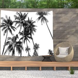 Пляжна природа Ретро Вінтажне пальмове мистецтво - Плакат з гобелену - 200x150 см - Садовий плакат - Гобелен великий - прикраса аксесуара для саду та вітальні
