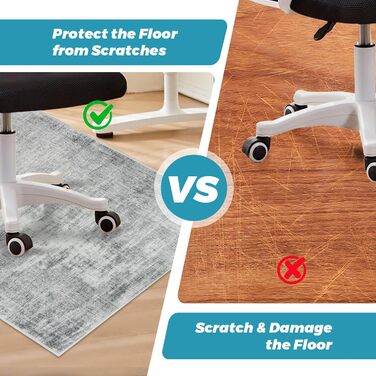 Підкладка під офісне крісло 90x120 см, сіра текстура | Захист для підлоги, килимок від ковзання | Для ламінату та плитки