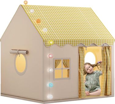 Дитячий намет-халапа для гри вдома | Халапа-замок для дітей, великий намет для ігор у приміщенні, міцний намет для дітей, жовтий колір