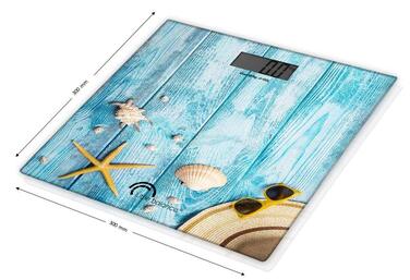 Електронні ваги для ванної кімнати, дизайн 'Sea Blue', 180 кг/100 г (мідії), 8331