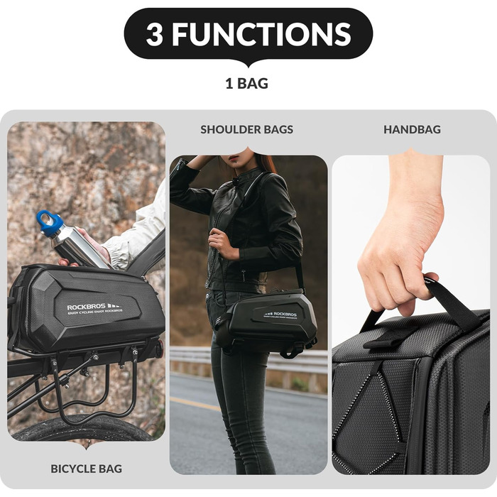Велосипедна сумка-багажник Велосипедна сумка для багажу Водонепроникна транспортна сумка 9 л з дощовиком Сумка через плече з плечовим ременем