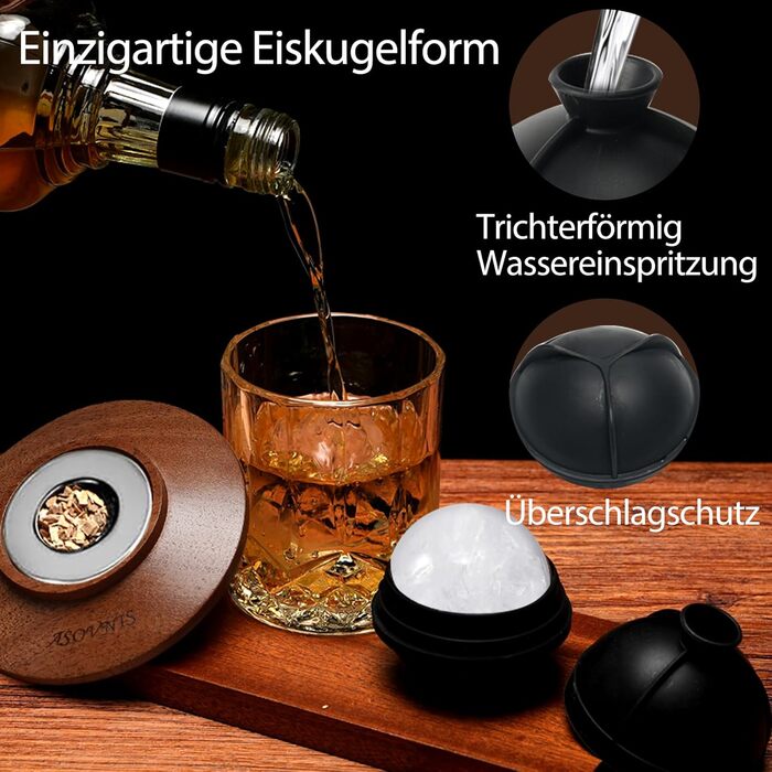 Набір для копчення віскі з факелом, 6 смаків, тріски, 2 склянки, 6 контейнерів для віскі, набір для коктейлів, набір для копчення напоїв, подарунок на день народження для Бурбон-віскі для чоловіків (без бутану)