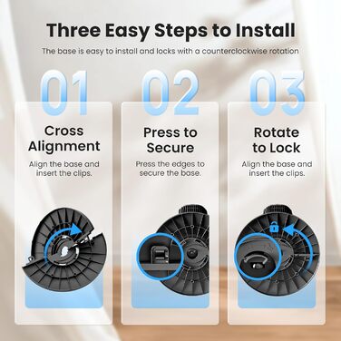 Турбовентилятор Leiser 91 см з осциляцією, пультом дистанційного керування та Wi-Fi, 4 швидкості, 4 режими, таймер 12 годин, чорний