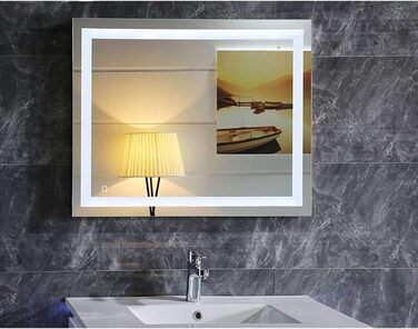 LED дзеркало Badspiegel GS084N з підсвічуванням (80 x 60 см, сенсорний вимикач, холодне біле світло)