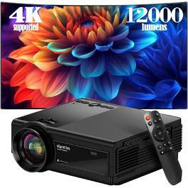 Staratlas Міні проєктор Full HD 1080P з Wi-Fi та Bluetooth, портативний для iPhone, 5G, Short Throw для домашнього кінотеатру, HDMI, USB, VGA, з динаміком