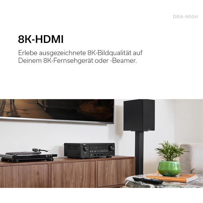 Denon DRA-900H 2.2-канальний 145W 8K AV підсилювач із вбудованим HEOS - сріблястий