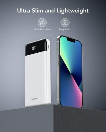 Кабелі, LED-дисплей, 6 виходів, сумісний з iPhone, Huawei, Samsung, 10000mAh, USB C, 4