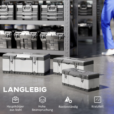 Набір інструментів у кейсі (3 шт.), нержавіюча сталь, пластик, сріблястого кольору