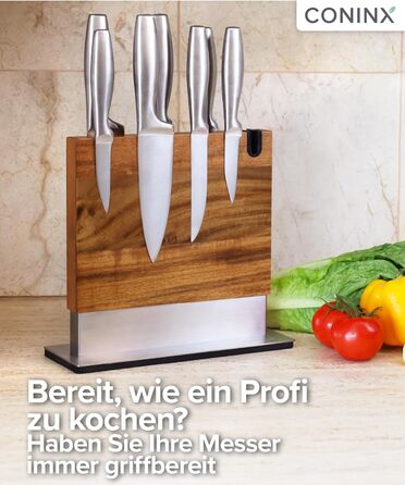 Магнітний тримач для ножів Coninx | Тримач для кухонних ножів з акціїї | Двосторонній, антиковзний