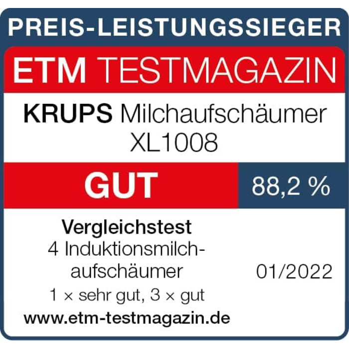 Електричний піноутворювач для молока Krups XL1008, чорний, об'єм до 150 мл
