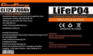 Акумулятор LiFePO4 Cloudenergy 12,8 В 300 Ач, 100 А BMS, 6000 циклів, 10 років, для автономної мережі, дому, автофургону