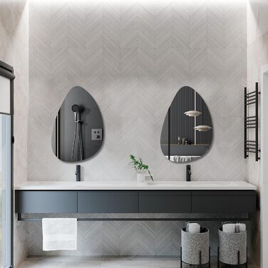 Дзеркало для ванної кімнати Boromal - Чорне, 45x70 см, Вертикальне/Горизонтальне, для ванної, вітальні, туалету