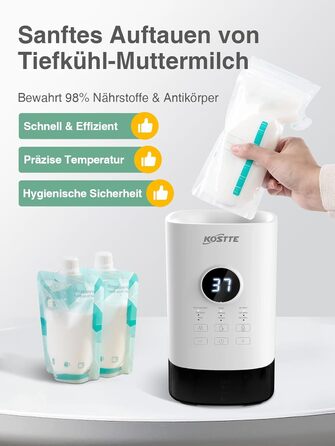Підігрівач для пляшечок KOSTTE - універсальний, для грудного молока та суміші (білий)