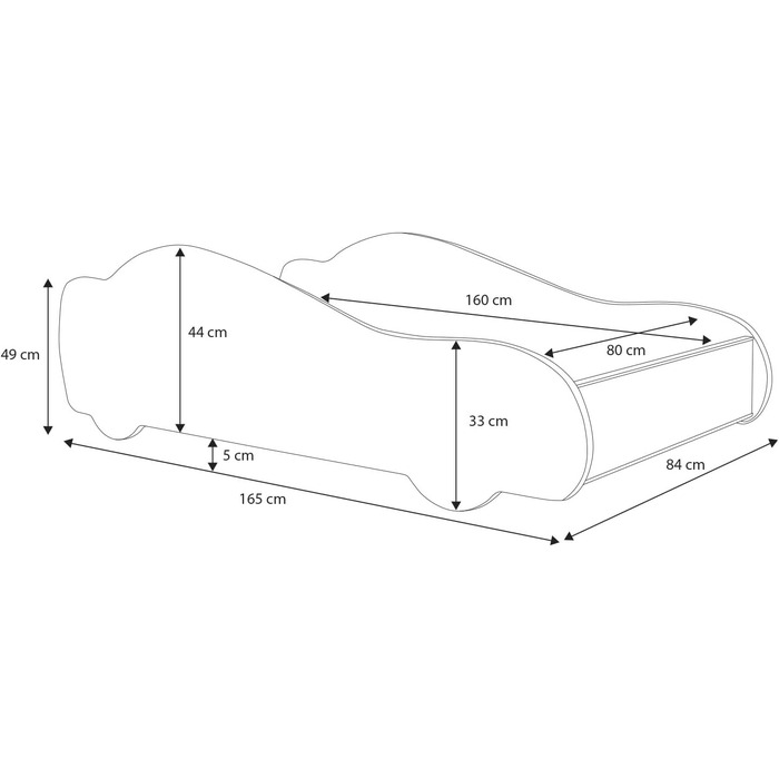 Ліжко дитяче KOBI BATCAR для хлопчика з матрацом та каркасом (160x80) - Супергеройська тема