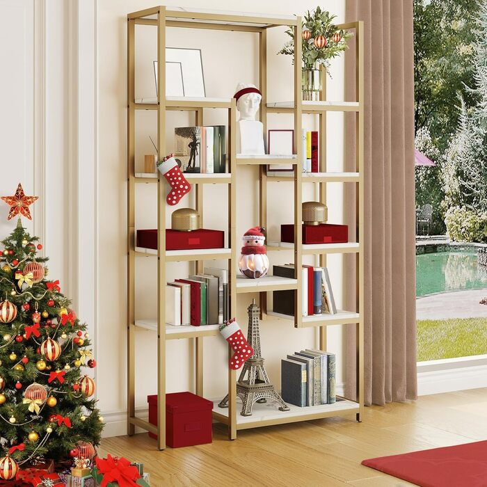 Стелаж YITAHOME для книг та речей, 5 ярусів, 30 x 100 x 180 см, білий, для офісу, вітальні, спальні