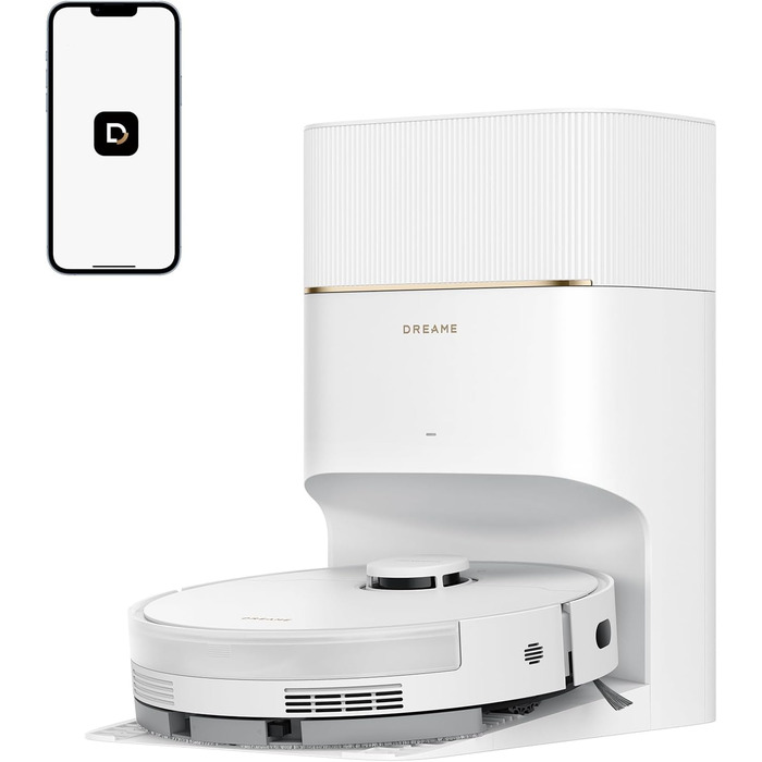 Робот-пилосос Dreame D20 Pro Plus: потужність 13000 Па, DuoBrush для шерсті тварин, очищення кутів, самостійна очистка, уникнення перешкод (LDS-навігація, лазер), суха та волога прибирання, для твердих підлог та килимів, акумулятор 5200 мАг