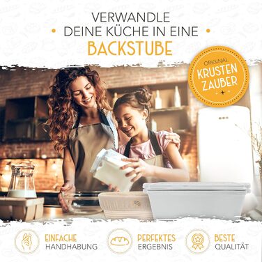 Емальована форма для випікання хліба з кришкою та корзиною для підйому тіста - міцна 28 см, чавун, ідеальна для тостів, хліба, аксесуарів для випікання, посуд для хліба (білий, кексова форма)