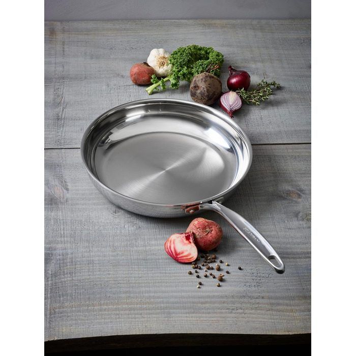 SCANPAN Fusion 5 сковорода з нержавіючої сталі індукційна 26 см | Багатошарове покриття | Для всіх типів плит | Сковорода з зручною ручкою | Придатна для духовки