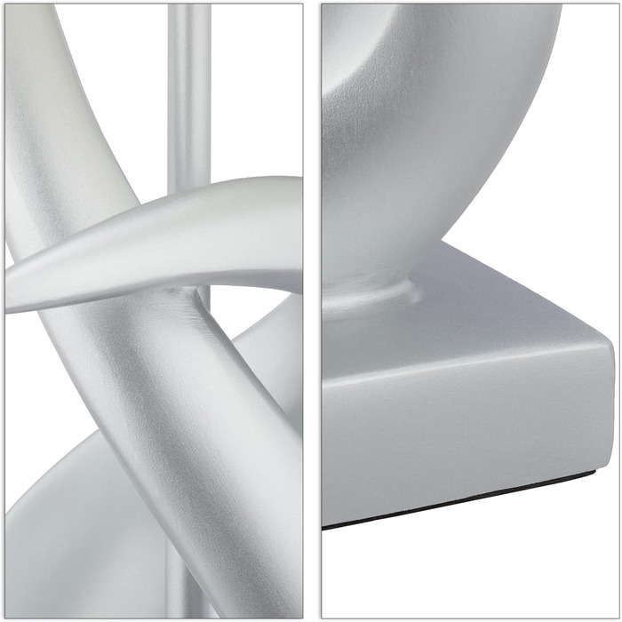 Настільна лампа Relaxdays сучасний, елегантний дизайн, тканинний абажур, E27, дизайнерська лампа HxD 50x25 см, сріблястий/білий
